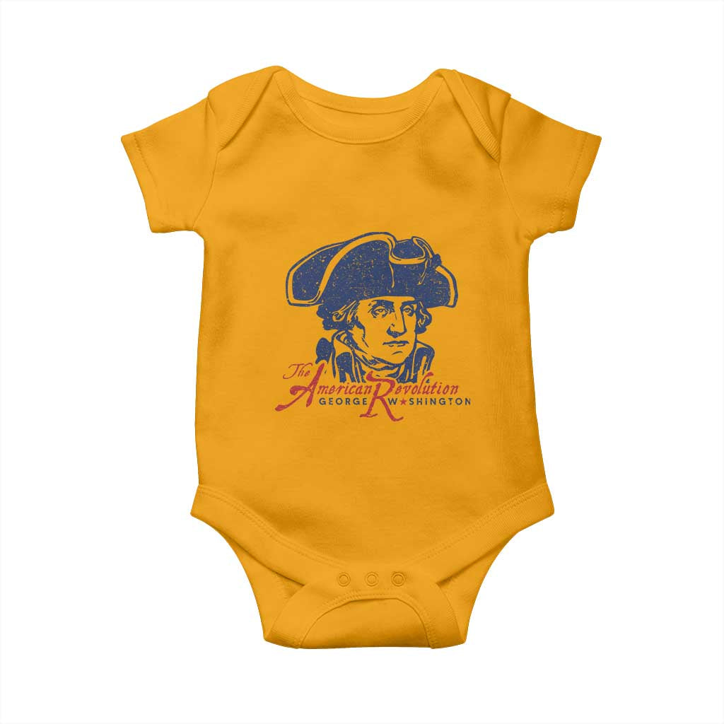 George Washington The American Revolution Baby Onesie Distressed Sketch Historic Patriotic Graphic