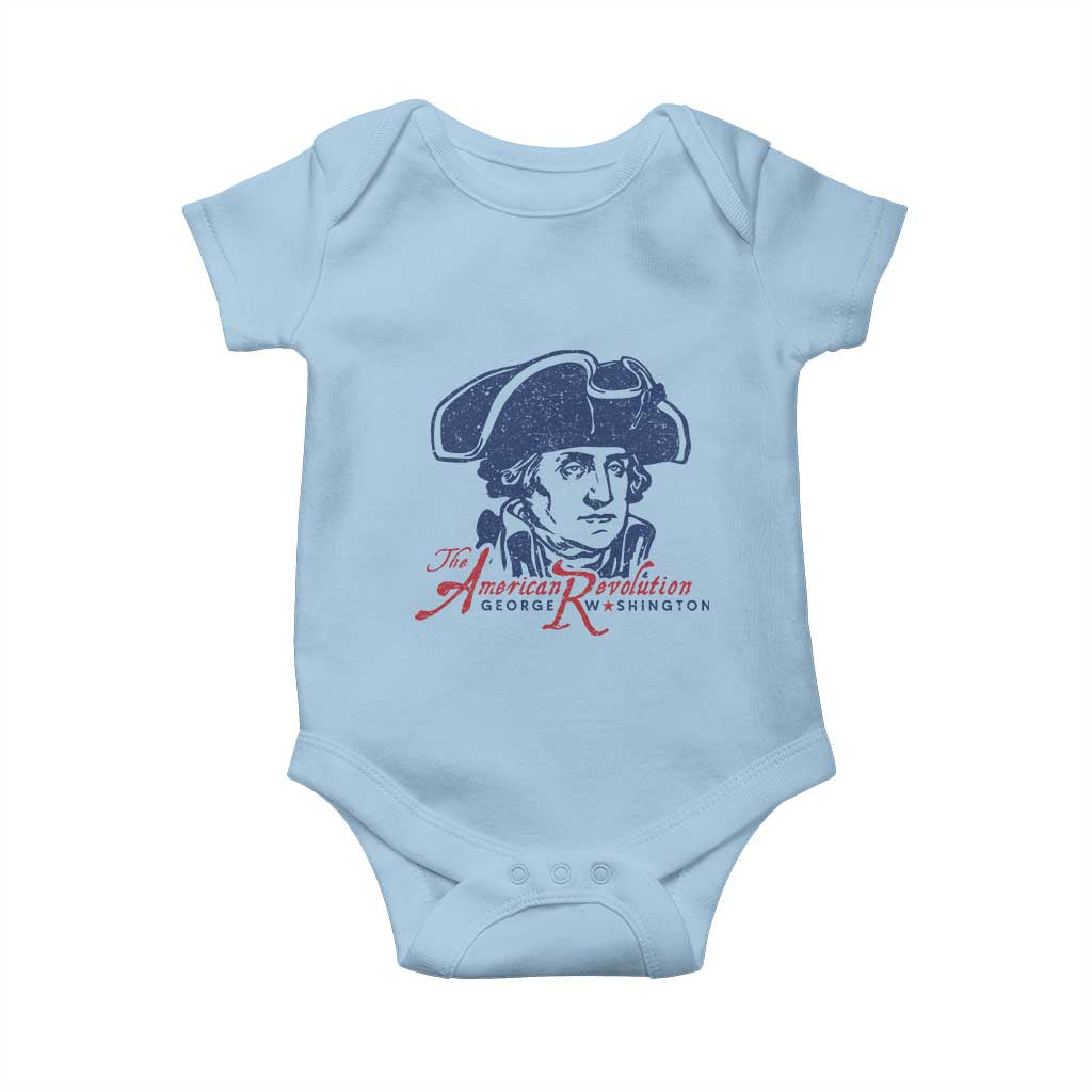 George Washington The American Revolution Baby Onesie Distressed Sketch Historic Patriotic Graphic