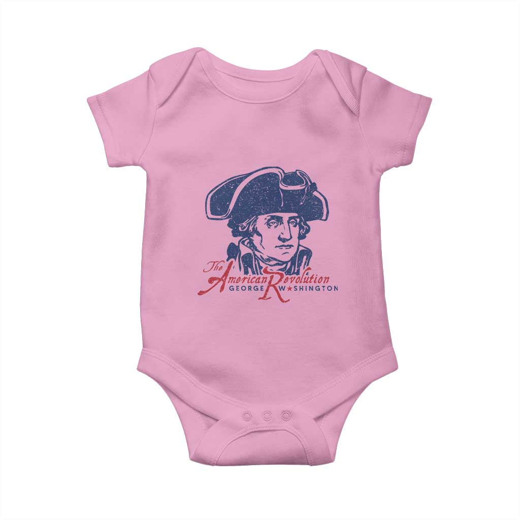 George Washington The American Revolution Baby Onesie Distressed Sketch Historic Patriotic Graphic