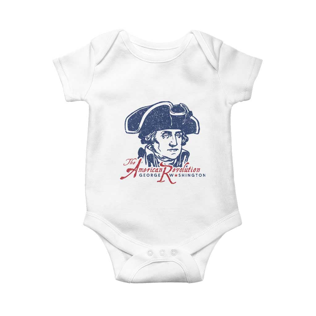 George Washington The American Revolution Baby Onesie Distressed Sketch Historic Patriotic Graphic TS02 White Print Your Wear