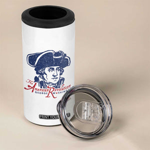 George Washington The American Revolution 4 in 1 Can Cooler Tumbler Distressed Sketch Historic Patriotic Graphic