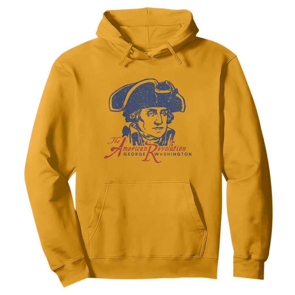 George Washington The American Revolution Hoodie Distressed Sketch Historic Patriotic Graphic