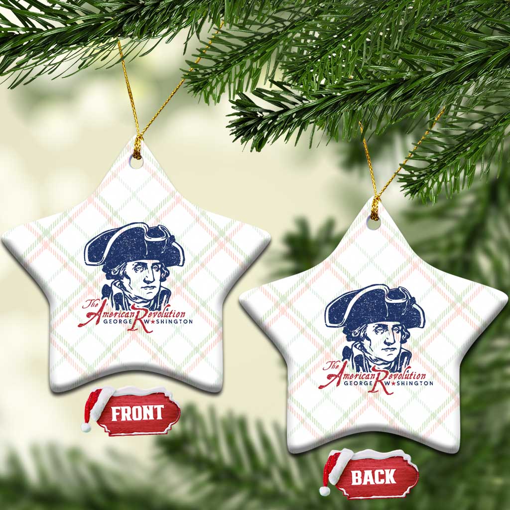 George Washington The American Revolution Ceramic Ornament Distressed Sketch Historic Patriotic Graphic