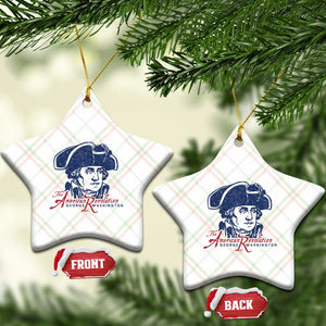 George Washington The American Revolution Ceramic Ornament Distressed Sketch Historic Patriotic Graphic