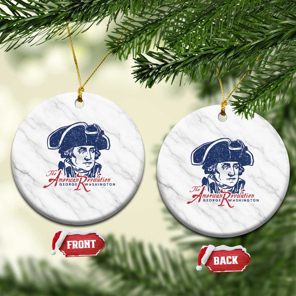 George Washington The American Revolution Ceramic Ornament Distressed Sketch Historic Patriotic Graphic