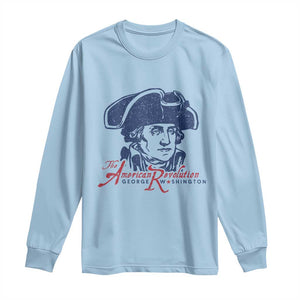 George Washington The American Revolution Long Sleeve Shirt Distressed Sketch Historic Patriotic Graphic