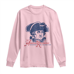 George Washington The American Revolution Long Sleeve Shirt Distressed Sketch Historic Patriotic Graphic