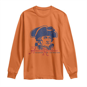 George Washington The American Revolution Long Sleeve Shirt Distressed Sketch Historic Patriotic Graphic