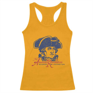 George Washington The American Revolution Racerback Tank Top Distressed Sketch Historic Patriotic Graphic