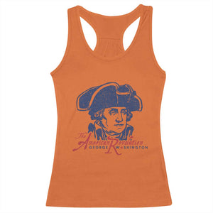 George Washington The American Revolution Racerback Tank Top Distressed Sketch Historic Patriotic Graphic