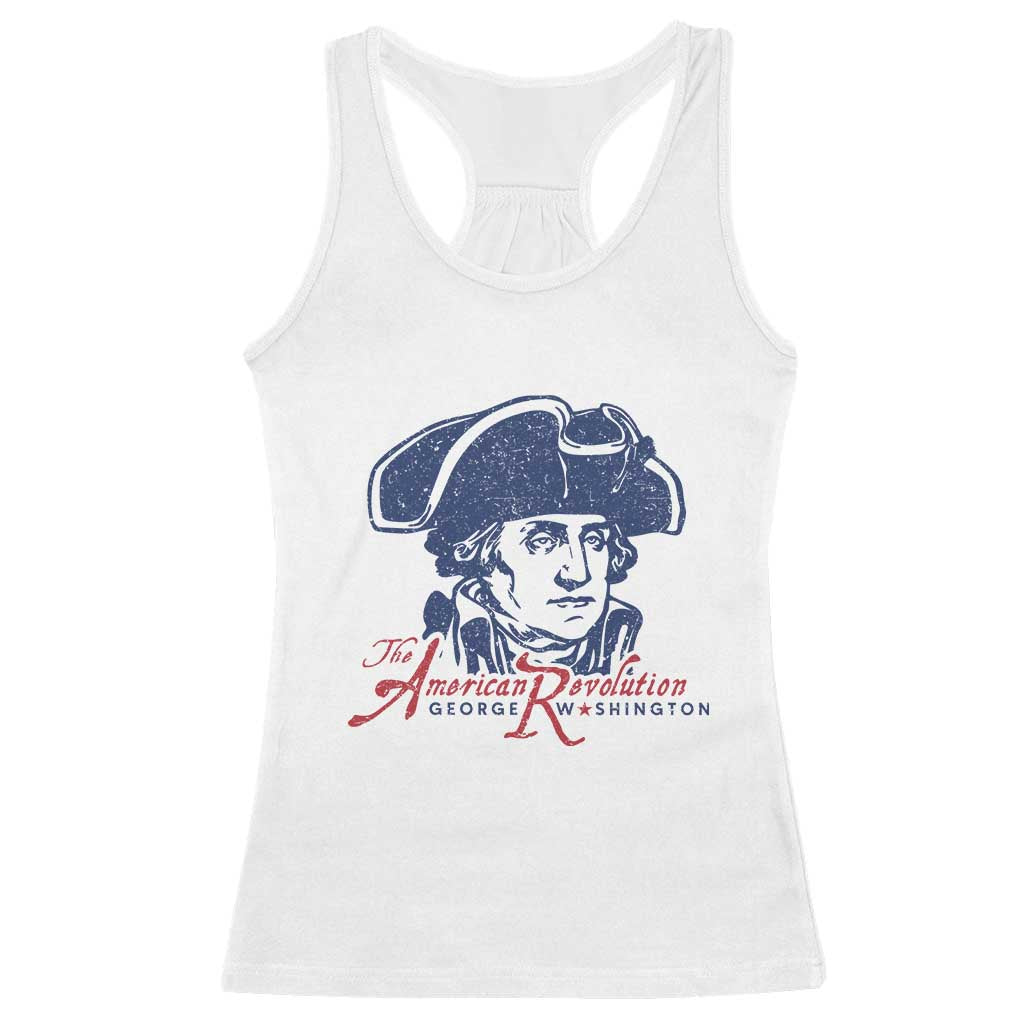 George Washington The American Revolution Racerback Tank Top Distressed Sketch Historic Patriotic Graphic