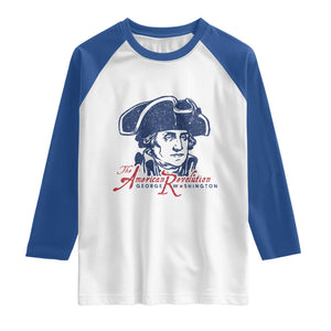George Washington The American Revolution Raglan Shirt Distressed Sketch Historic Patriotic Graphic