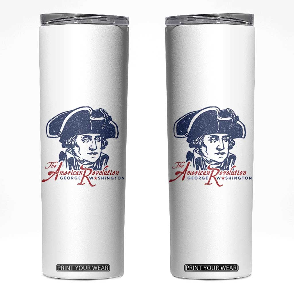 George Washington The American Revolution Skinny Tumbler Distressed Sketch Historic Patriotic Graphic