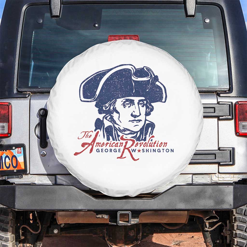 George Washington The American Revolution Spare Tire Cover Distressed Sketch Historic Patriotic Graphic