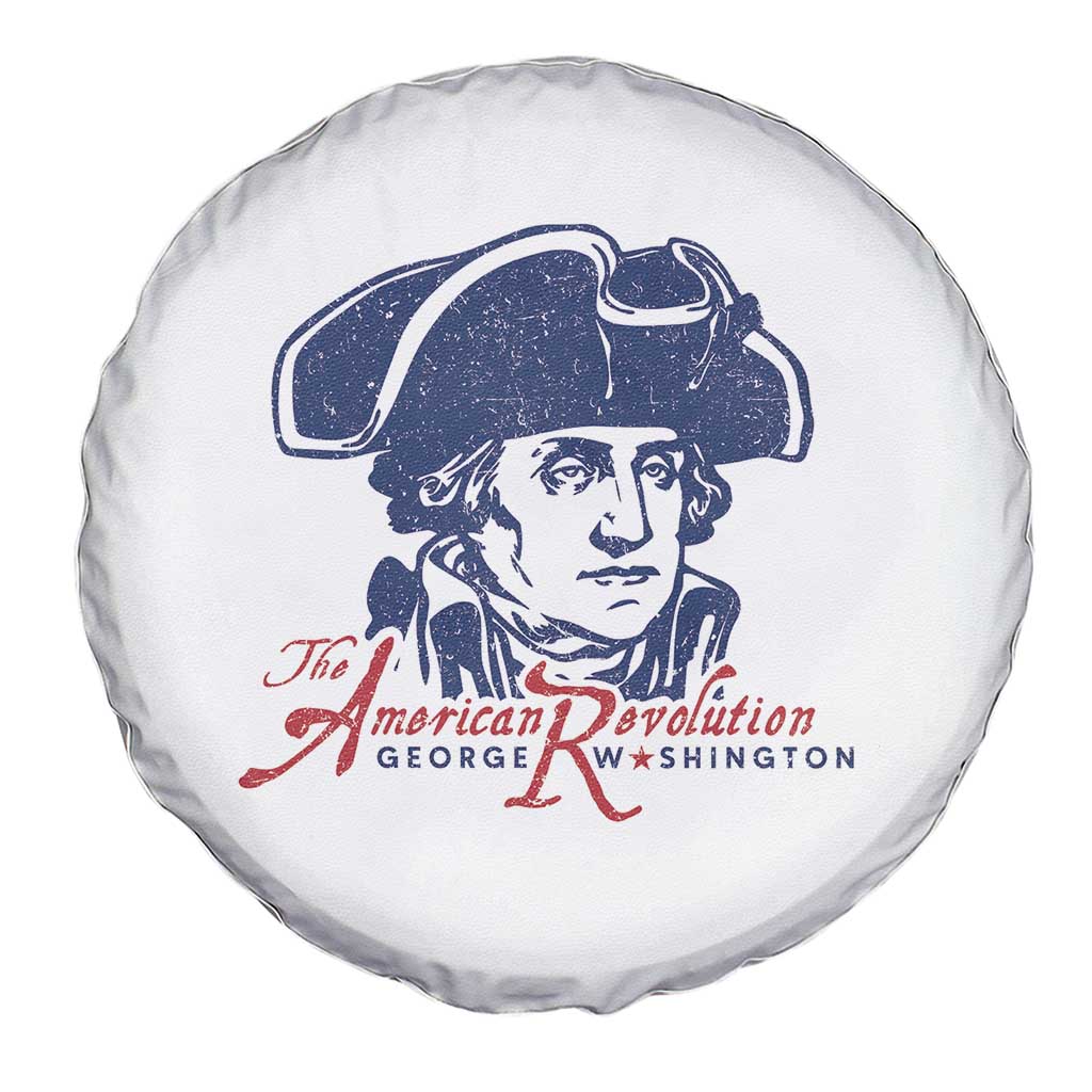 George Washington The American Revolution Spare Tire Cover Distressed Sketch Historic Patriotic Graphic
