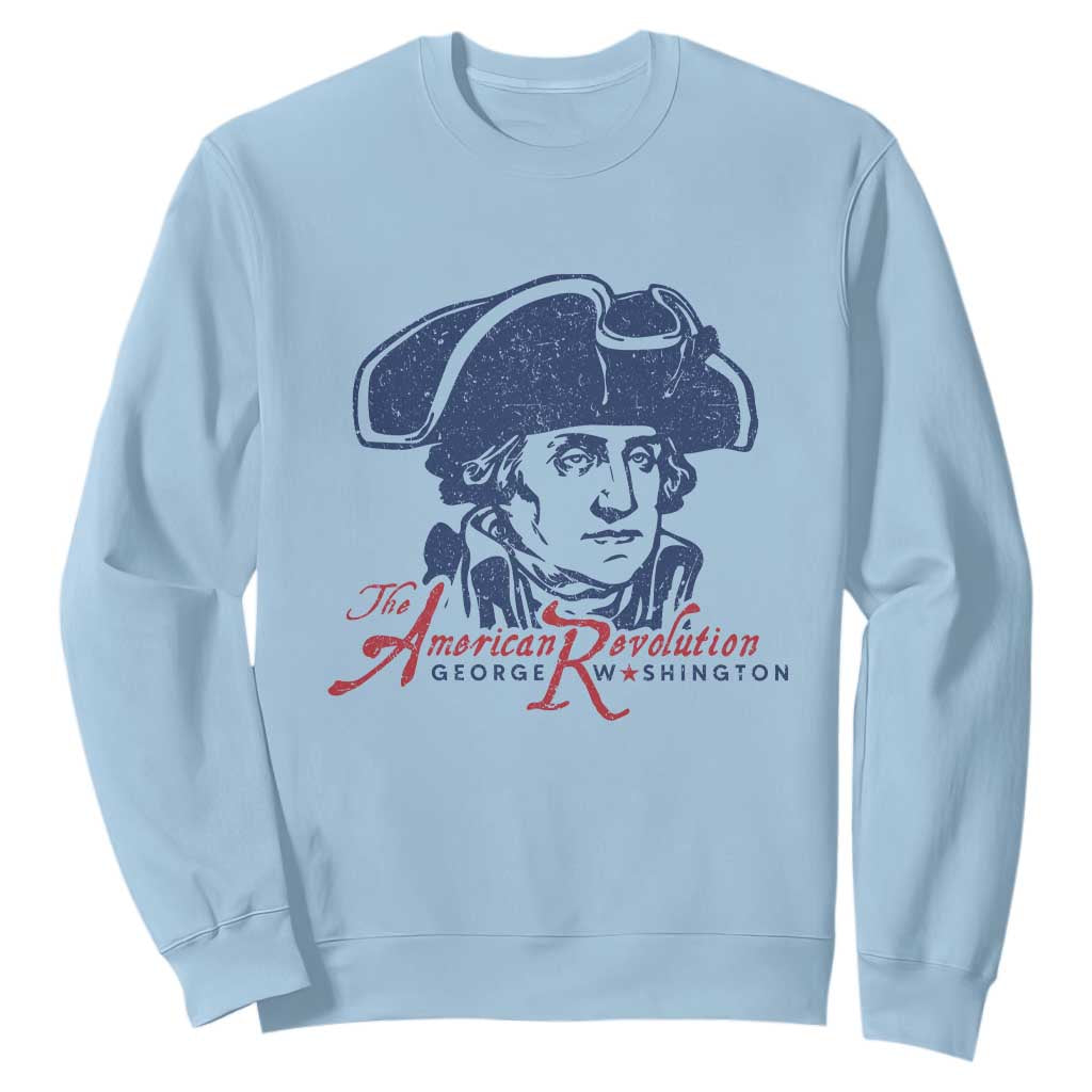 George Washington The American Revolution Sweatshirt Distressed Sketch Historic Patriotic Graphic