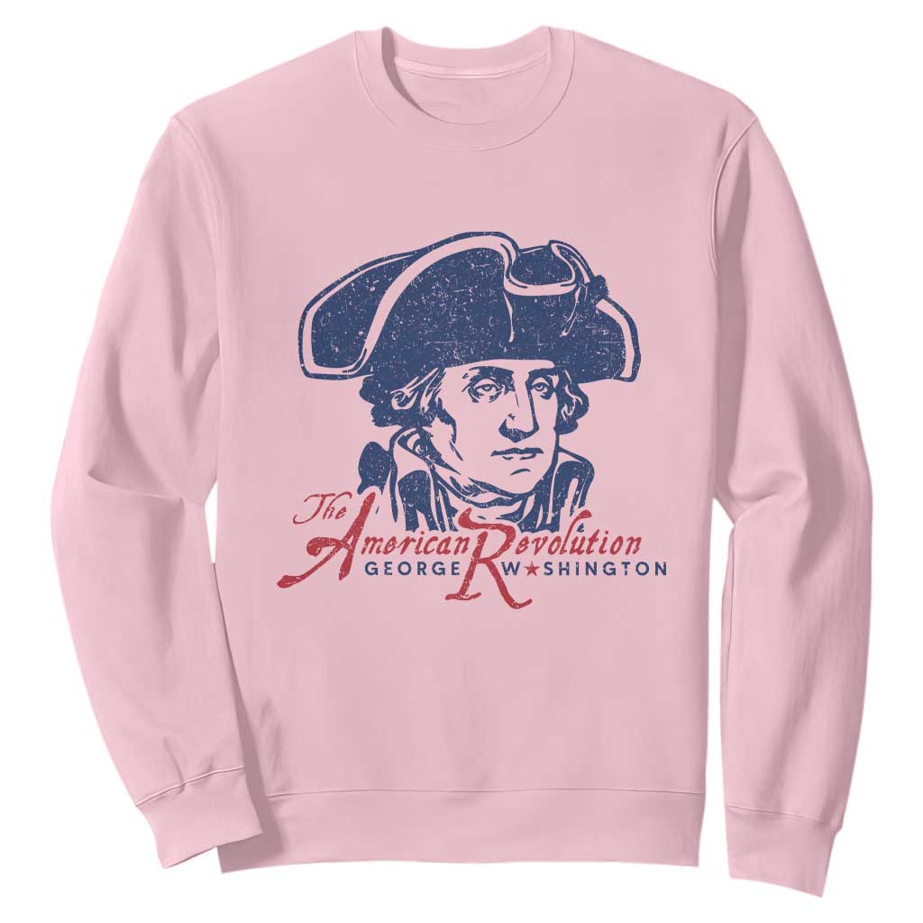 George Washington The American Revolution Sweatshirt Distressed Sketch Historic Patriotic Graphic