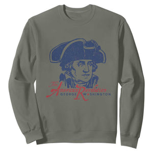 George Washington The American Revolution Sweatshirt Distressed Sketch Historic Patriotic Graphic