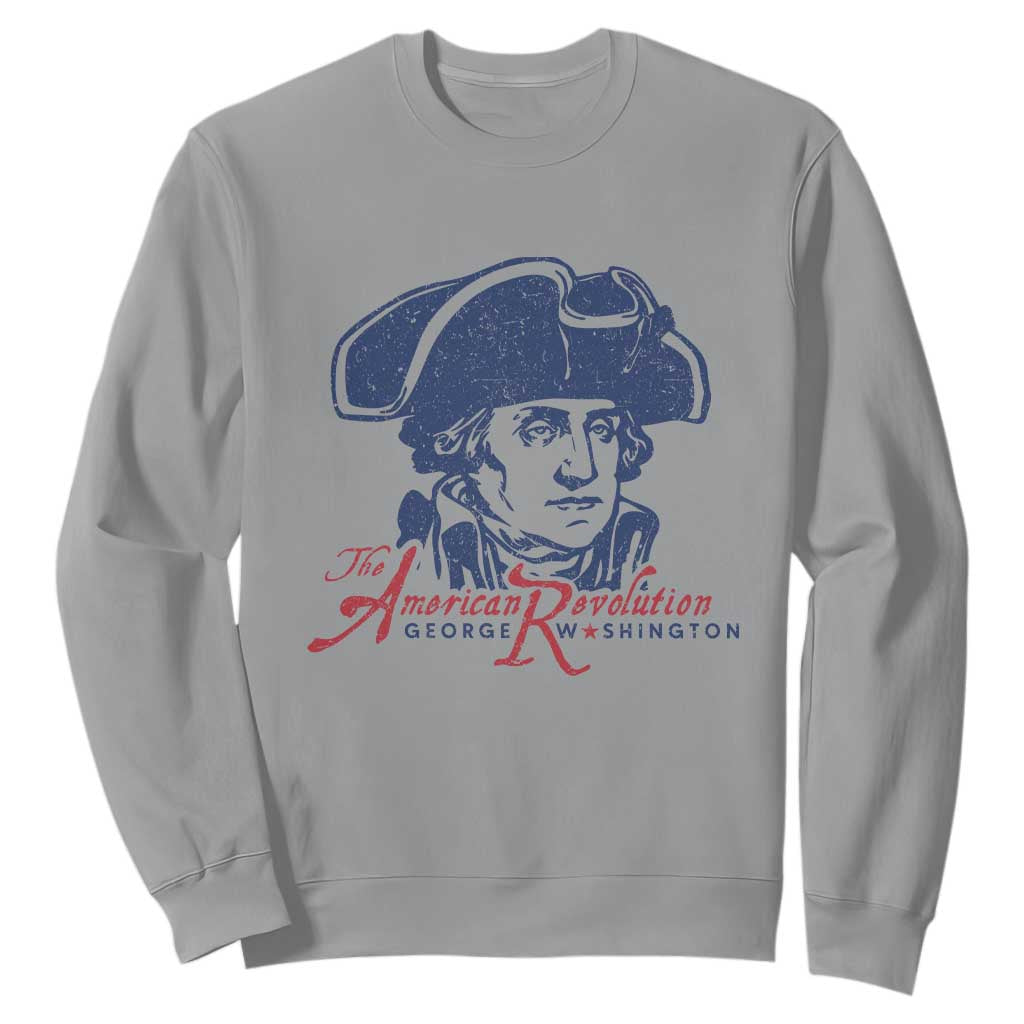 George Washington The American Revolution Sweatshirt Distressed Sketch Historic Patriotic Graphic