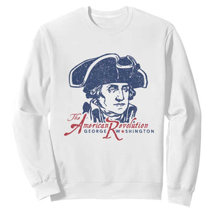 George Washington The American Revolution Sweatshirt Distressed Sketch Historic Patriotic Graphic