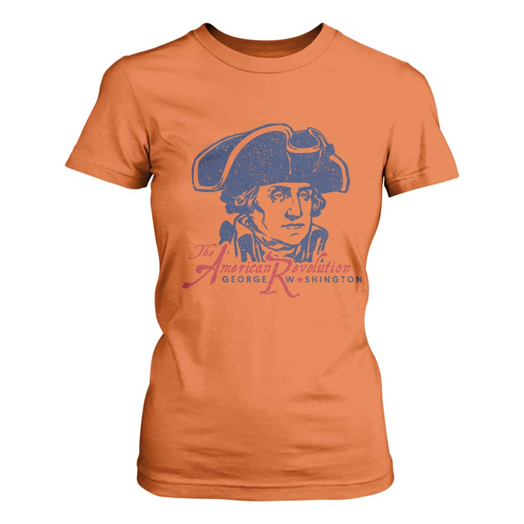 George Washington The American Revolution T Shirt For Women Distressed Sketch Historic Patriotic Graphic
