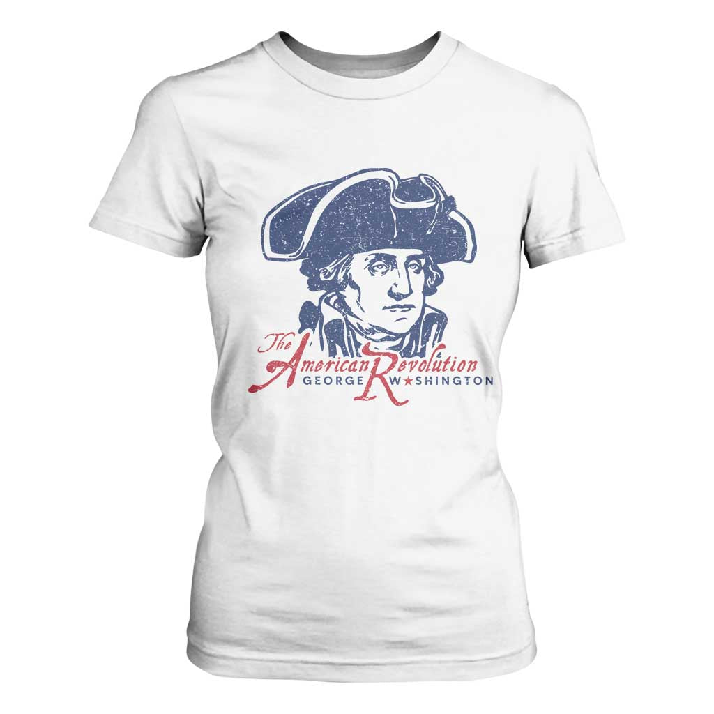 George Washington The American Revolution T Shirt For Women Distressed Sketch Historic Patriotic Graphic