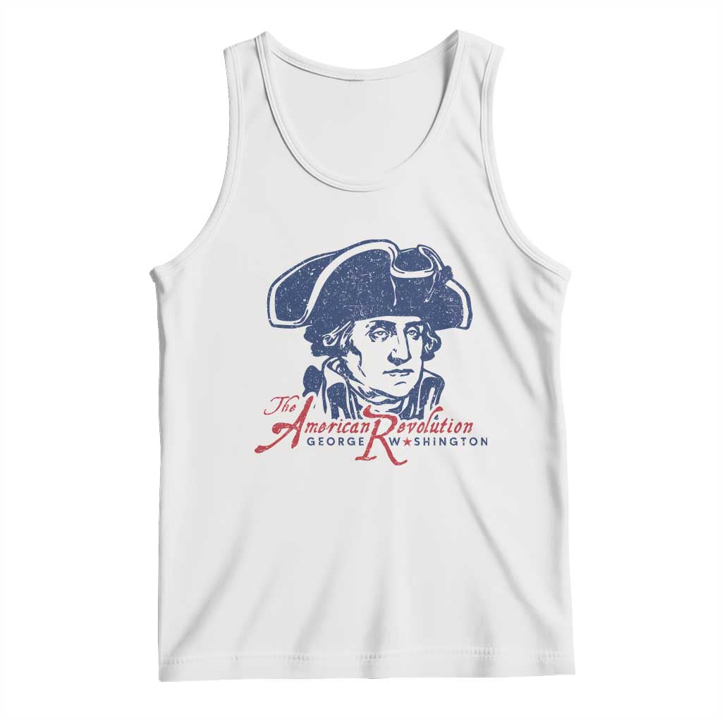George Washington The American Revolution Tank Top Distressed Sketch Historic Patriotic Graphic TS02 White Print Your Wear