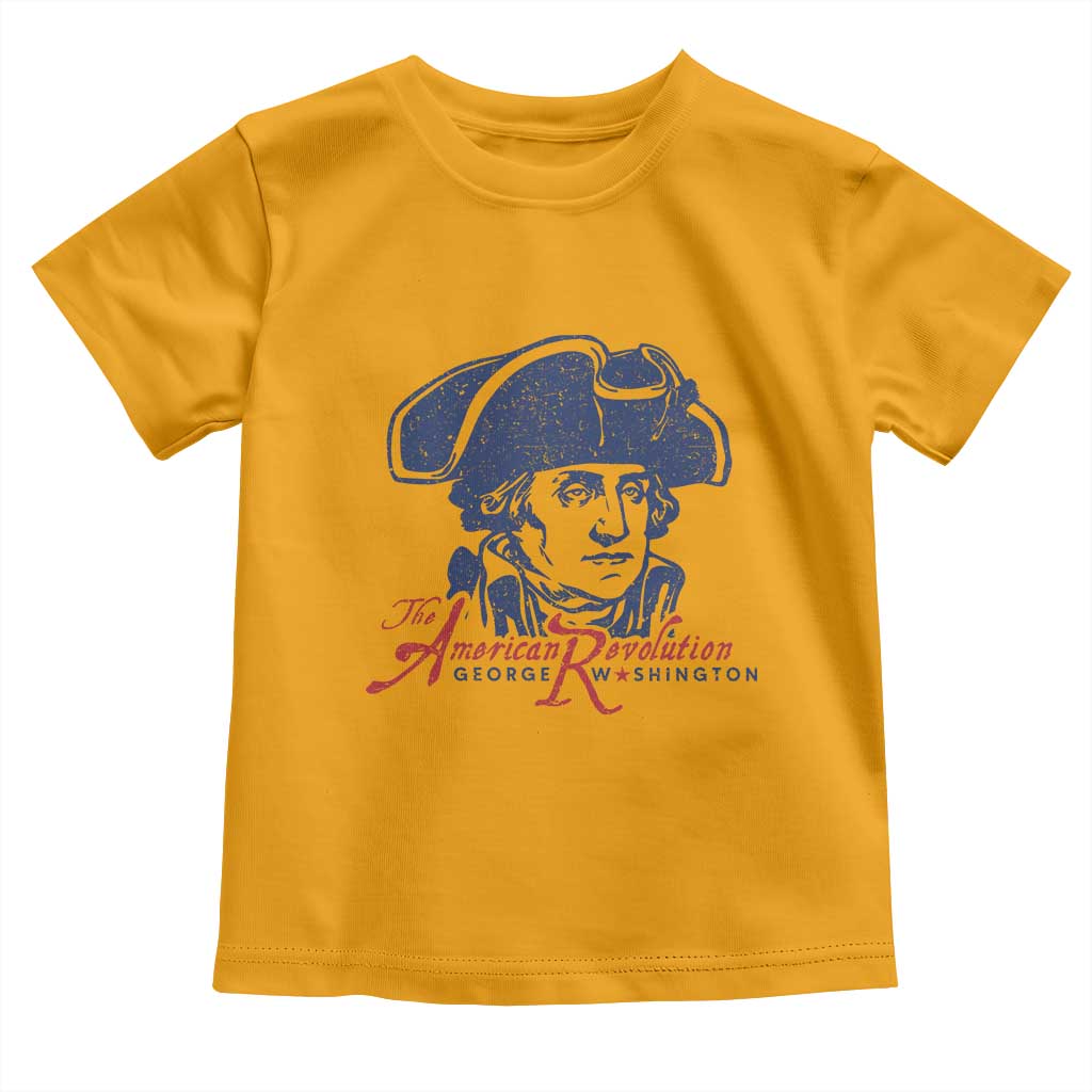 George Washington The American Revolution Toddler T Shirt Distressed Sketch Historic Patriotic Graphic