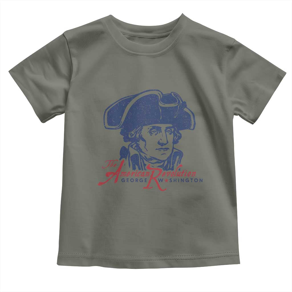 George Washington The American Revolution Toddler T Shirt Distressed Sketch Historic Patriotic Graphic
