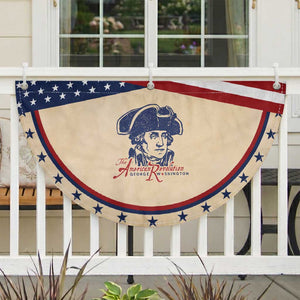 George Washington The American Revolution Patriotic Fan Flag Distressed Sketch Historic Graphic
