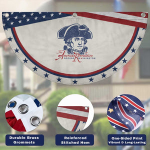 George Washington The American Revolution Patriotic Fan Flag Distressed Sketch Historic Graphic