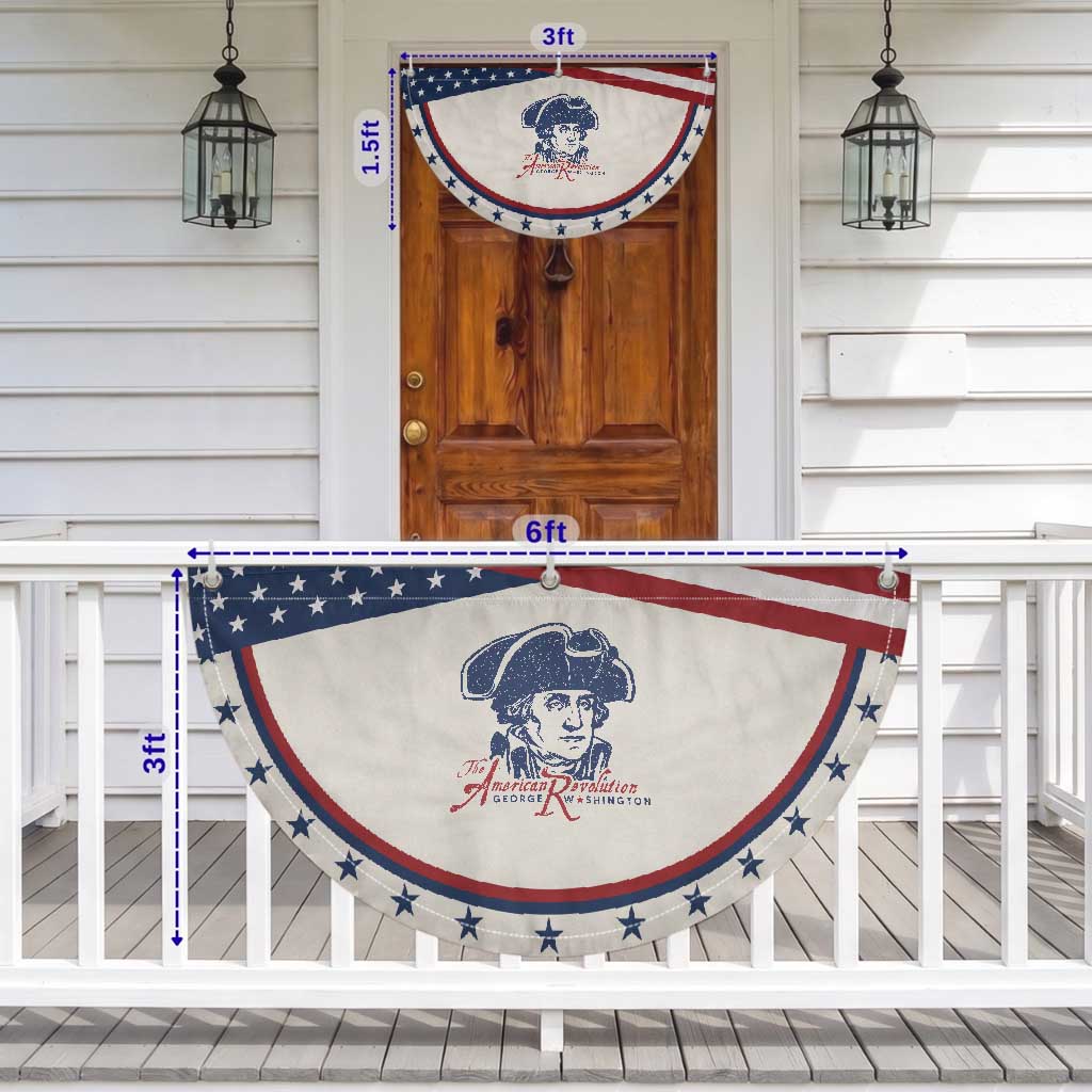 George Washington The American Revolution Patriotic Fan Flag Distressed Sketch Historic Graphic
