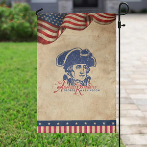 George Washington The American Revolution Patriotic Garden Flag Distressed Sketch Historic Graphic