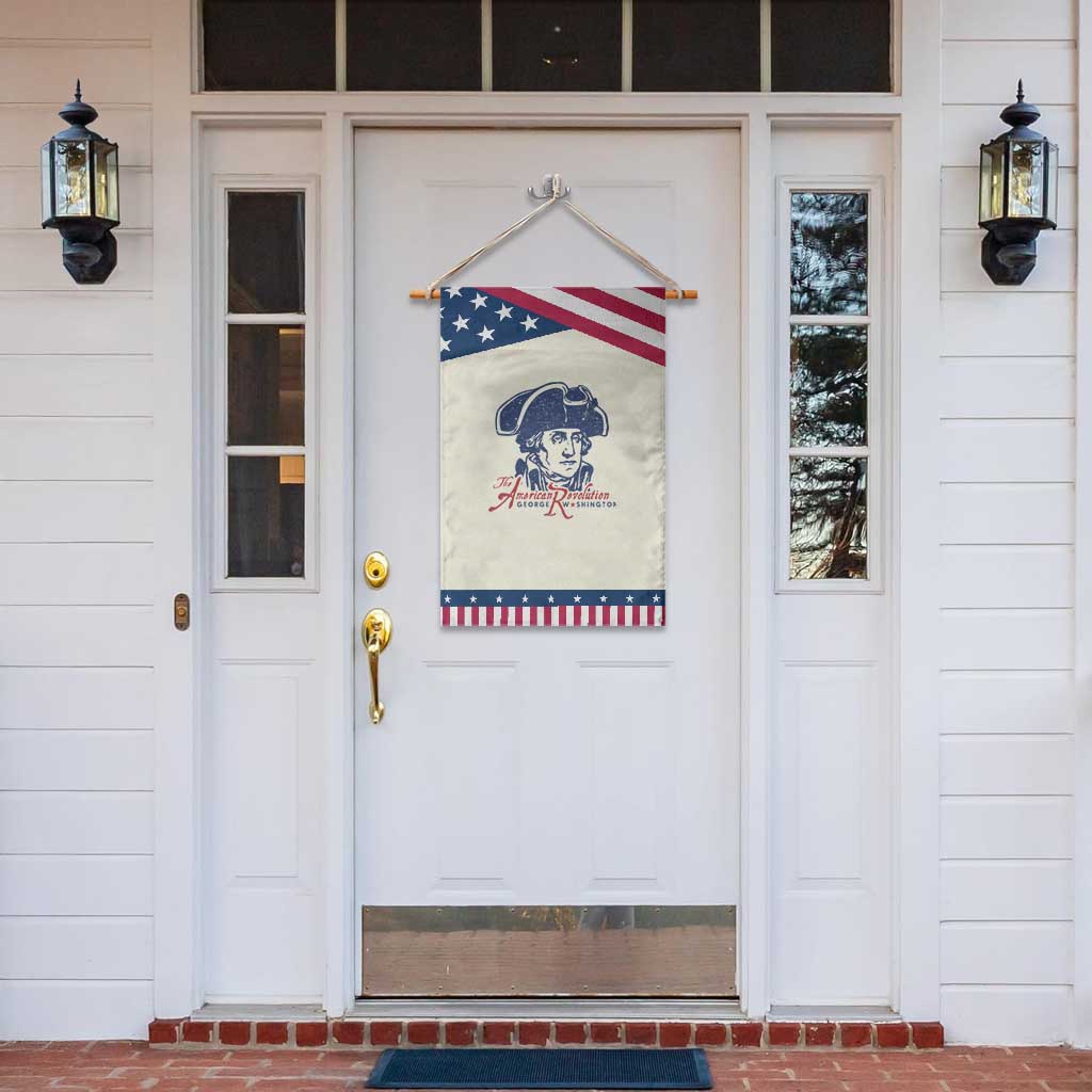 George Washington The American Revolution Patriotic Garden Flag Distressed Sketch Historic Graphic