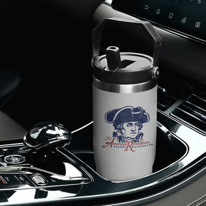 George Washington The American Revolution Flip Straw Tumbler Distressed Sketch Historic Patriotic Graphic