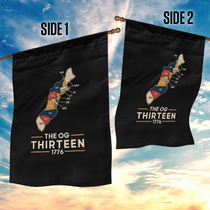 The OG Thirteen 1776 Original Colonies Map Garden Flag Funny Retro American History