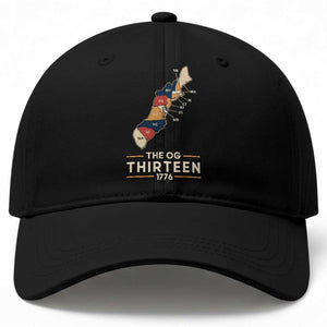 The OG Thirteen 1776 Original Colonies Map Baseball Cap Funny Retro American History