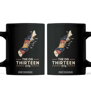 The OG Thirteen 1776 Original Colonies Map Coffee Mug Funny Retro American History
