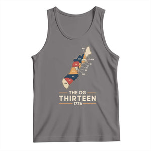 The OG Thirteen 1776 Original Colonies Map Tank Top Funny Retro American History