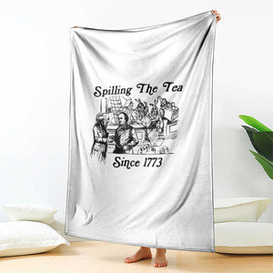 Spilling The Tea Since 1773 Throw Blanket Boston Tea Party Vintage Historical Sketch Graphic