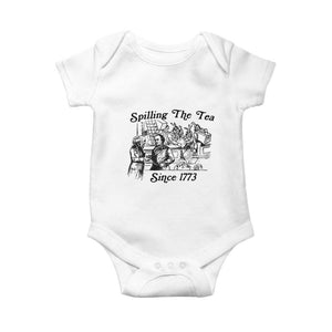 Spilling The Tea Since 1773 Baby Onesie Boston Tea Party Vintage Historical Sketch Graphic