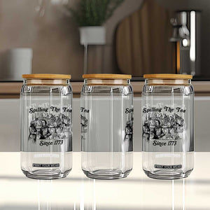 Spilling The Tea Since 1773 Glass Can Boston Tea Party Vintage Historical Sketch Graphic