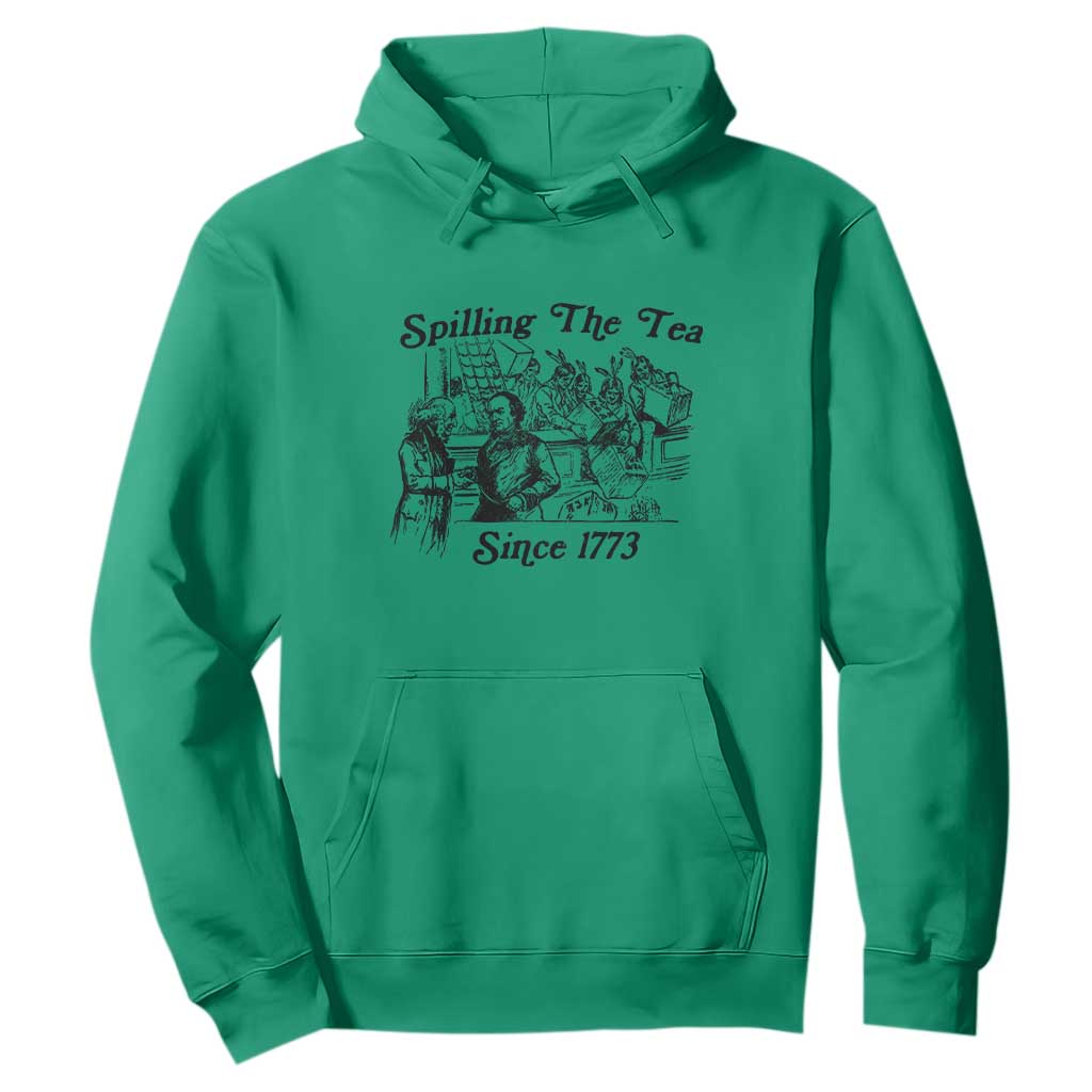 Spilling The Tea Since 1773 Hoodie Boston Tea Party Vintage Historical Sketch Graphic