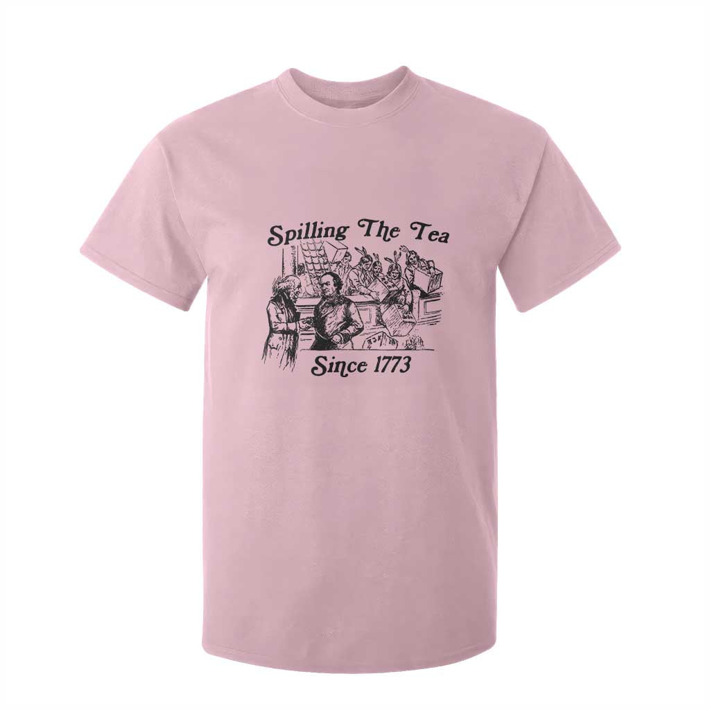 Spilling The Tea Since 1773 T Shirt For Kid Boston Tea Party Vintage Historical Sketch Graphic