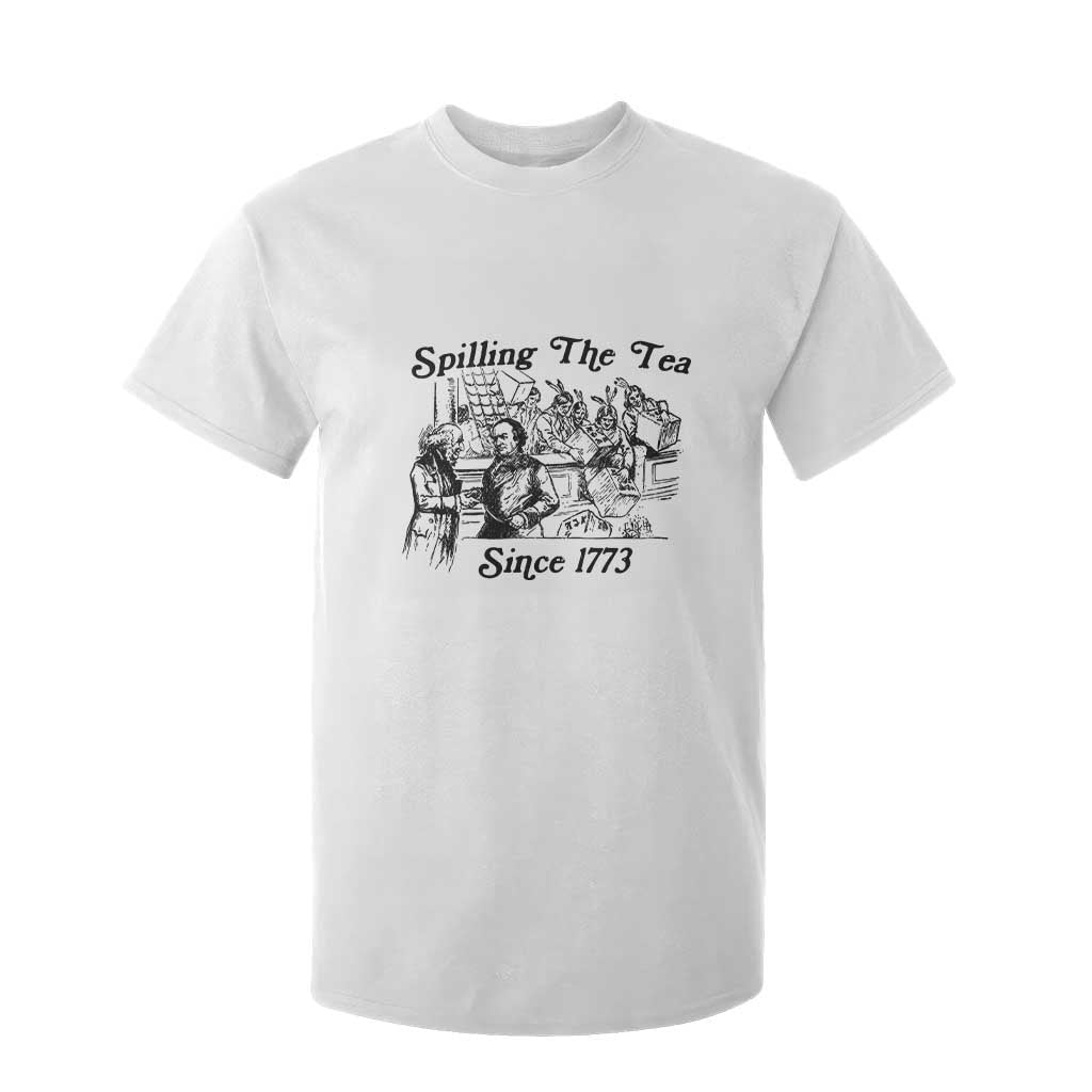 Spilling The Tea Since 1773 T Shirt For Kid Boston Tea Party Vintage Historical Sketch Graphic