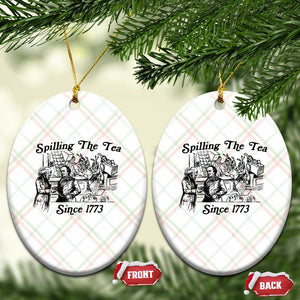 Spilling The Tea Since 1773 Ceramic Ornament Boston Tea Party Vintage Historical Sketch Graphic