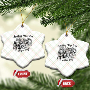 Spilling The Tea Since 1773 Ceramic Ornament Boston Tea Party Vintage Historical Sketch Graphic