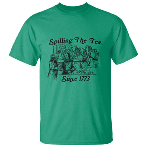 Spilling The Tea Since 1773 T Shirt Boston Tea Party Vintage Historical Sketch Graphic