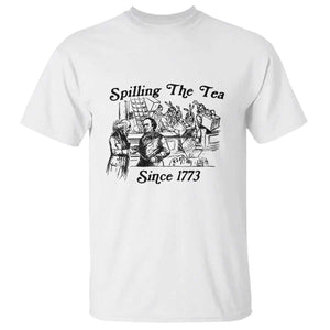 Spilling The Tea Since 1773 T Shirt Boston Tea Party Vintage Historical Sketch Graphic