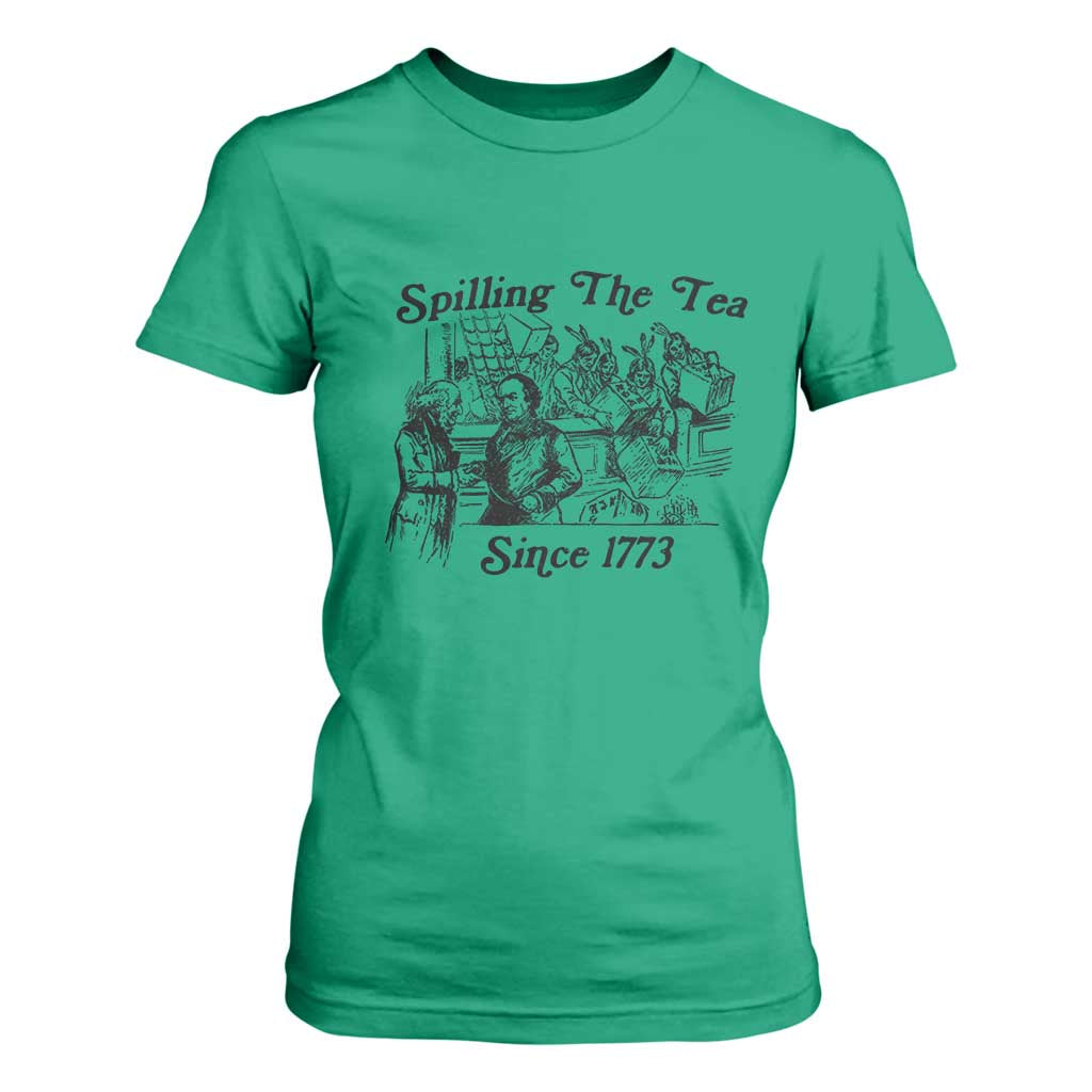 Spilling The Tea Since 1773 T Shirt For Women Boston Tea Party Vintage Historical Sketch Graphic